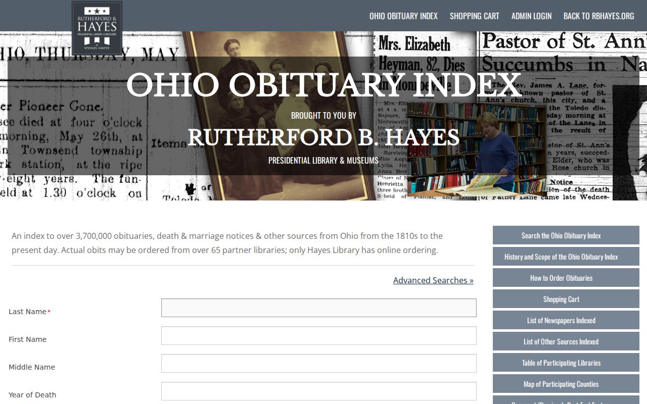 Findlay previous residents Ohio obituary index search