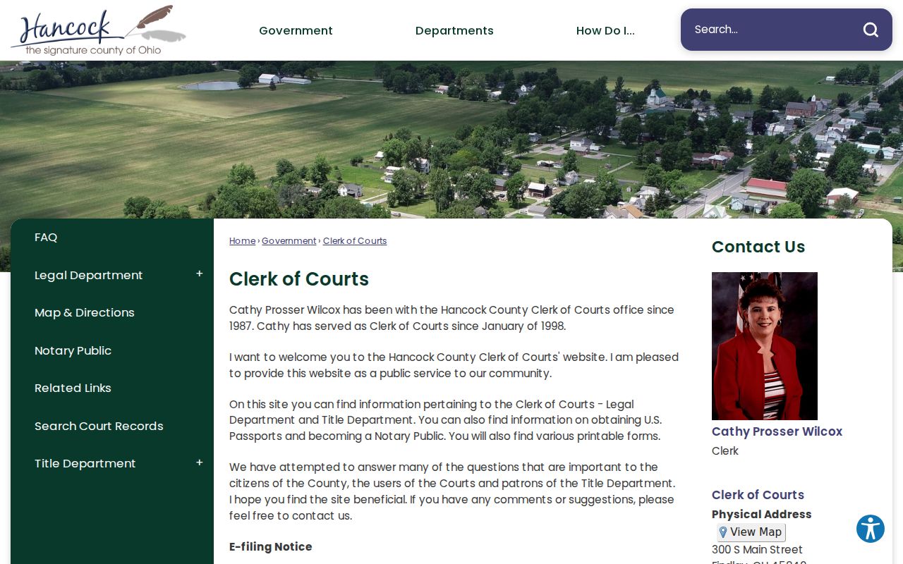 Findlay resident lookup route through Hancock County Clerk of Courts