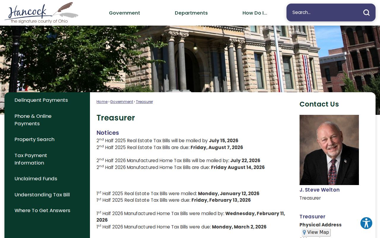 Findlay street directory Hancock County Treasurer tax record information